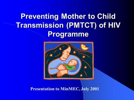 Preventing Mother to Child Transmission (PMTCT) of HIV Programme Presentation to MinMEC, July 2001.