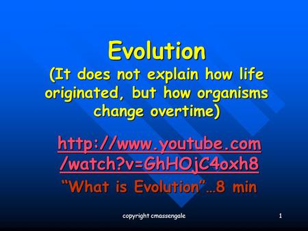 “What is Evolution”…8 min