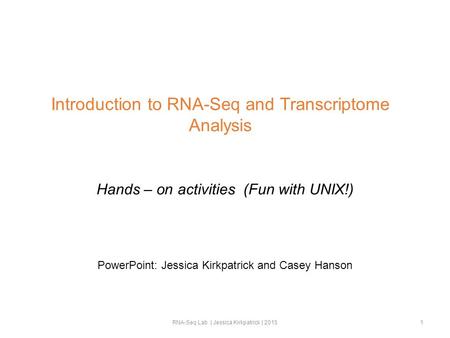 Introduction to RNA-Seq and Transcriptome Analysis