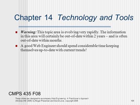 CMPS 435 F08 These slides are designed to accompany Web Engineering: A Practitioner’s Approach (McGraw-Hill 2008) by Roger Pressman and David Lowe, copyright.