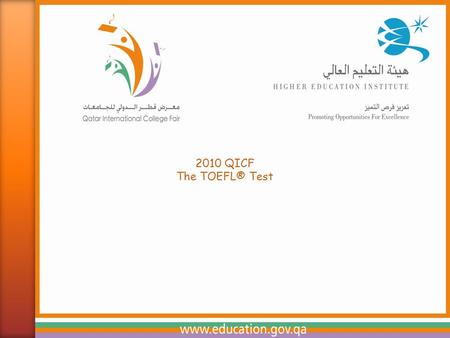 Copyright © 2010 by Educational Testing Service. All rights reserved. ETS, the ETS logo, LISTENING. LEARNING. LEADING. GRE and TOEFL are registered trademarks.