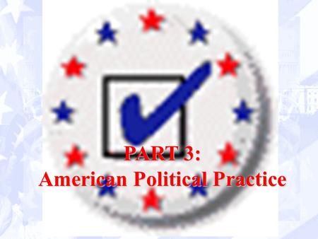 PART 3: American Political Practice. VOTING and ELECTIONS July 9 th, 2003.