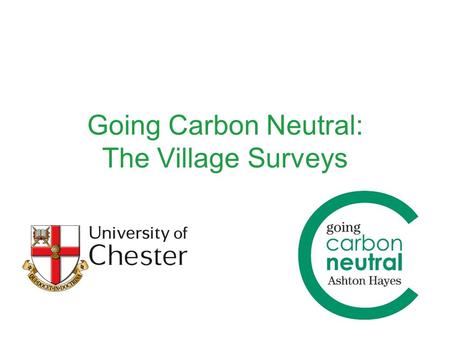 Going Carbon Neutral: The Village Surveys. What’s the problem? We saw in the film how carbon dioxide (CO 2) levels in the atmosphere are rising. Measured.