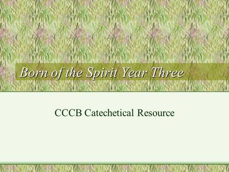 Born of the Spirit Year Three CCCB Catechetical Resource.