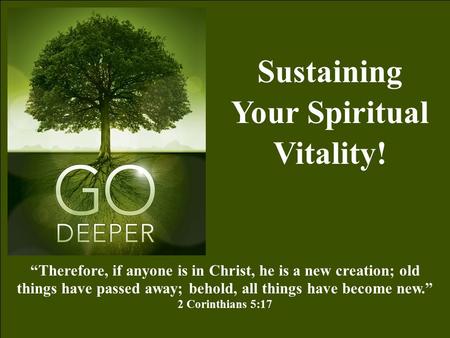 Sustaining Your Spiritual Vitality!