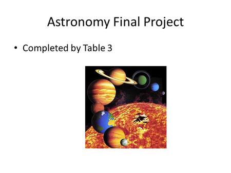 Astronomy Final Project