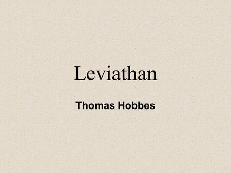 Leviathan Thomas Hobbes.