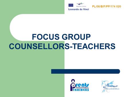 PL/06/B/F/PP/174 020 FOCUS GROUP COUNSELLORS-TEACHERS.