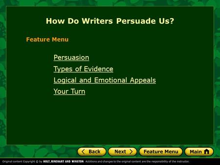 How Do Writers Persuade Us?