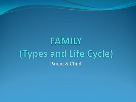 FAMILY (Types and Life Cycle)
