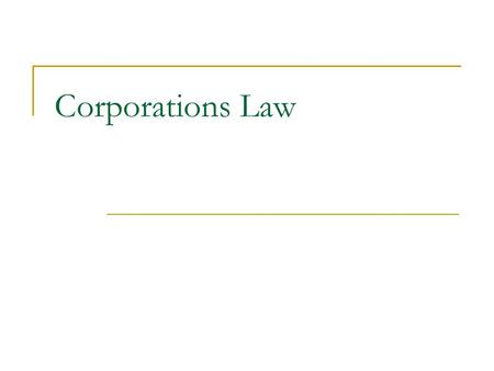 Corporations Law.