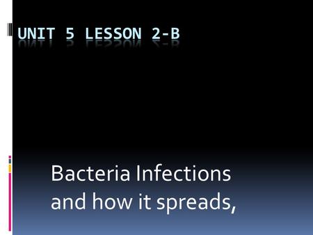 Bacteria Infections and how it spreads,