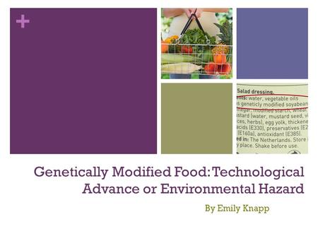 + Genetically Modified Food: Technological Advance or Environmental Hazard By Emily Knapp.