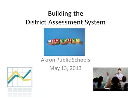 Building the District Assessment System Akron Public Schools May 13, 2013.