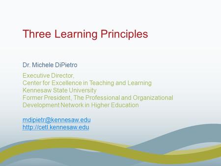 Three Learning Principles