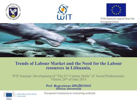 Trends of Labour Market and the Need for the Labour resources in Lithuania, WIT Seminar: Development of “The 21 st Century Skills” of Social Professionals,