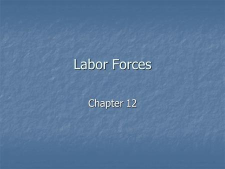 Labor Forces Chapter 12. Terms to Know Labor Quality Labor Quality Labor Quantity Labor Quantity Labor Mobility Labor Mobility.