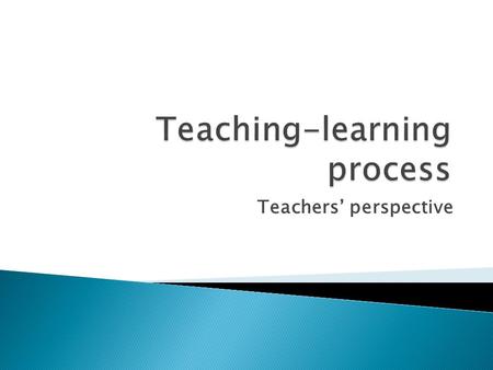 Teaching-learning process