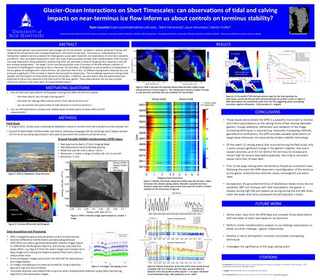 Data Acquisition and Processing GPRI-II imaged the glacier and peripheral ice at 3-minute intervals Gamma’s Differential Interferometry and Geocoding Software.