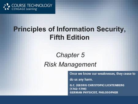 Principles of Information Security, Fifth Edition