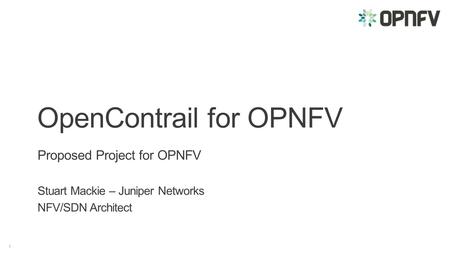 OpenContrail for OPNFV