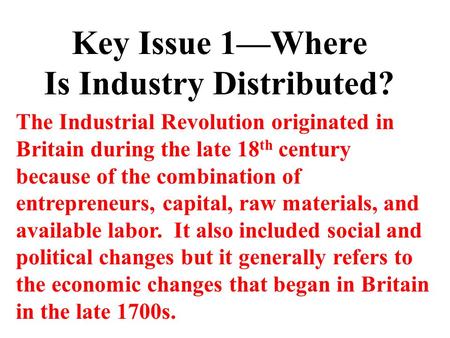 Is Industry Distributed?