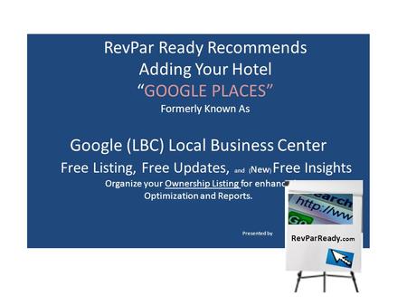 Google (LBC) Local Business Center Free Listing, Free Updates, and ( New ) Free Insights Organize your Ownership Listing for enhanced Optimization and.