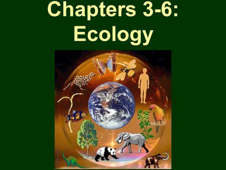 Chapters 3-6: Ecology.