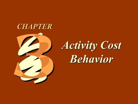 Activity Cost Behavior