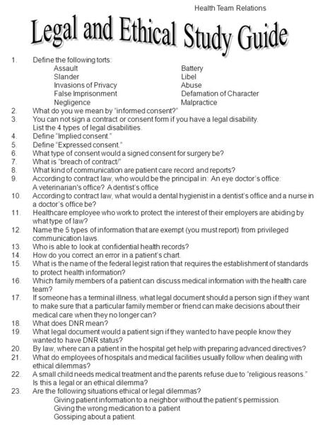 1.Define the following torts: AssaultBattery SlanderLibel Invasions of PrivacyAbuse False ImprisonmentDefamation of Character NegligenceMalpractice 2.What.