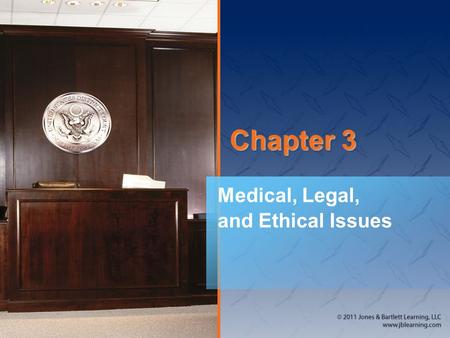 Chapter 3 Medical, Legal, and Ethical Issues. Introduction (1 of 2) A basic principle of emergency care is to do no further harm. A health care provider.