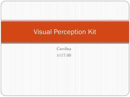 Visual Perception Kit Carolina $117.00.