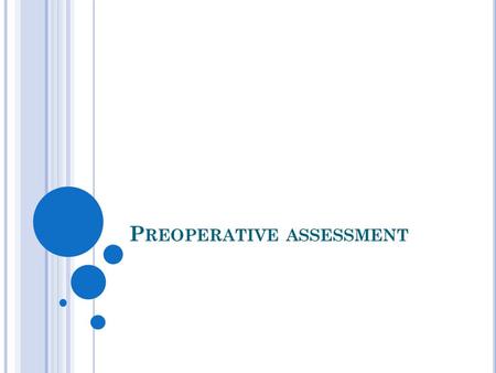 Preoperative assessment