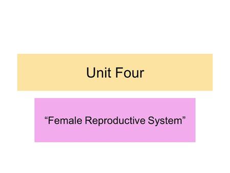 “Female Reproductive System”