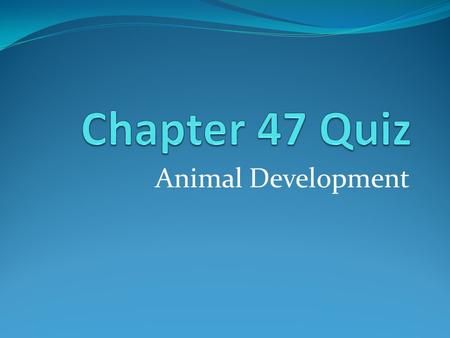 Chapter 47 Quiz Animal Development.