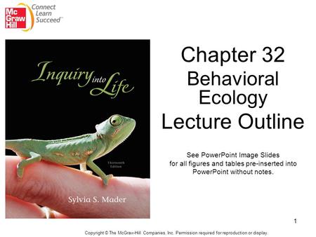 Chapter 32 Lecture Outline Behavioral Ecology