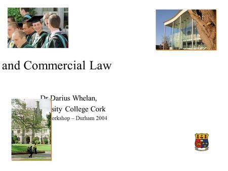 LLM in E Law and Commercial Law Dr Darius Whelan, University College Cork LEFIS Workshop – Durham 2004.
