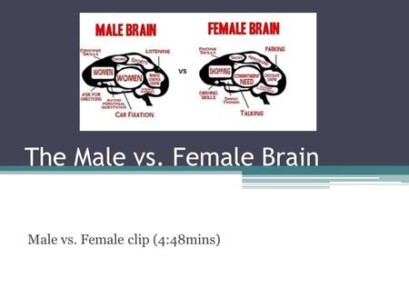 The Male vs. Female Brain Male vs. Female clip (4:48mins)