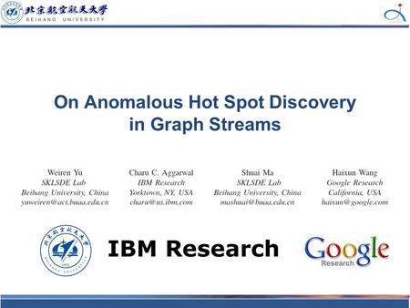 On Anomalous Hot Spot Discovery in Graph Streams