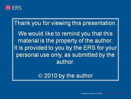 Thank you for viewing this presentation. We would like to remind you that this material is the property of the author. It is provided to you by the ERS.