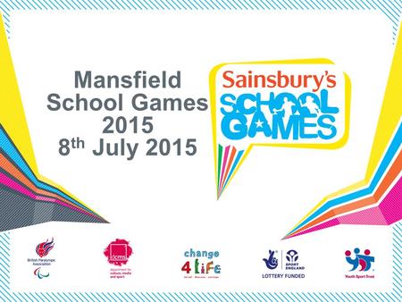 Mansfield School Games 2015 8 th July 2015. Introduction Welcome to the Mansfield School Games This competition has been planned by key teachers within.