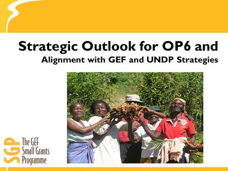 Strategic Outlook for OP6 and Alignment with GEF and UNDP Strategies