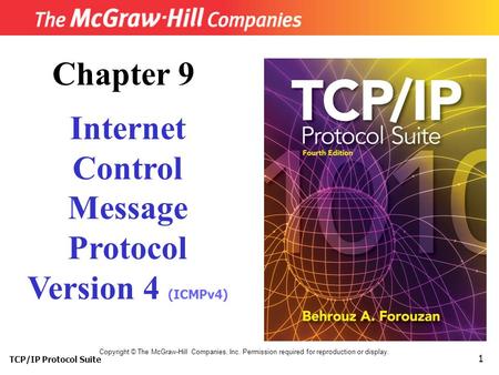 TCP/IP Protocol Suite 1 Copyright © The McGraw-Hill Companies, Inc. Permission required for reproduction or display. Chapter 9 Internet Control Message.