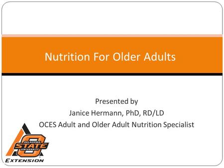 Nutrition For Older Adults