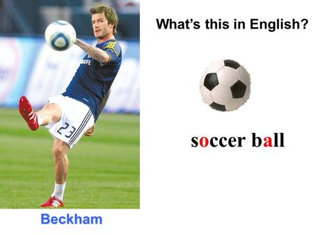 Beckham soccer ball What’s this in English? Period One Miss Qin 2012.11.20.