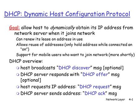 DHCP: Dynamic Host Configuration Protocol