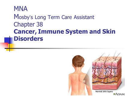 MNA M osby ’ s Long Term Care Assistant Chapter 38 Cancer, Immune System and Skin Disorders.