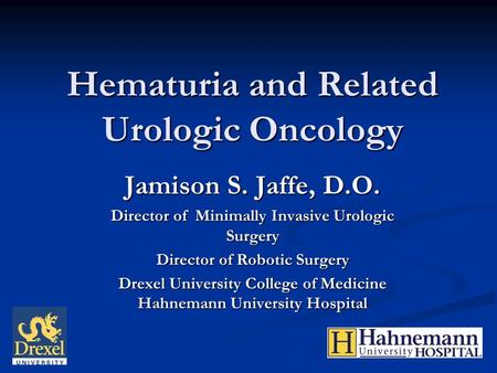 Hematuria and Related Urologic Oncology