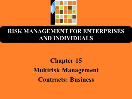 RISK MANAGEMENT FOR ENTERPRISES AND INDIVIDUALS Chapter 15 Multirisk Management Contracts: Business.
