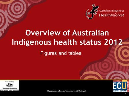 ©2013 Australian Indigenous HealthInfoNet 1 Figures and tables Overview of Australian Indigenous health status 2012.